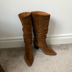 Suede slouch boots
