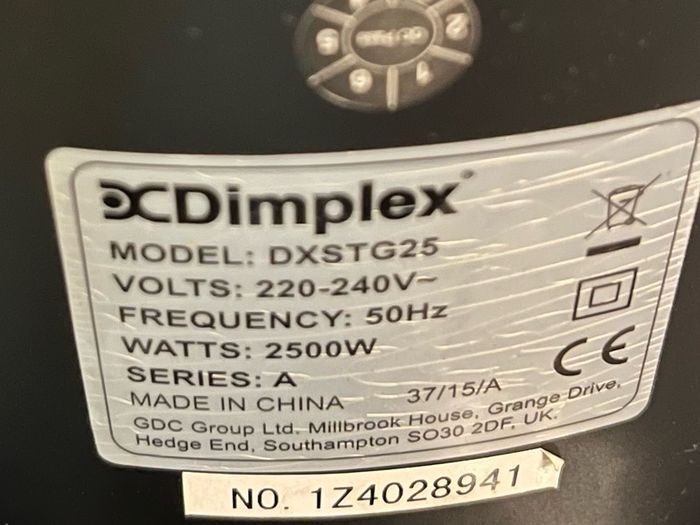 Dimplex electric heater