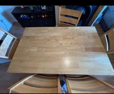 Dinning table and 6 chairs (5ft).