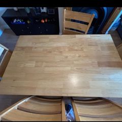 Dinning table and 6 chairs (5ft).