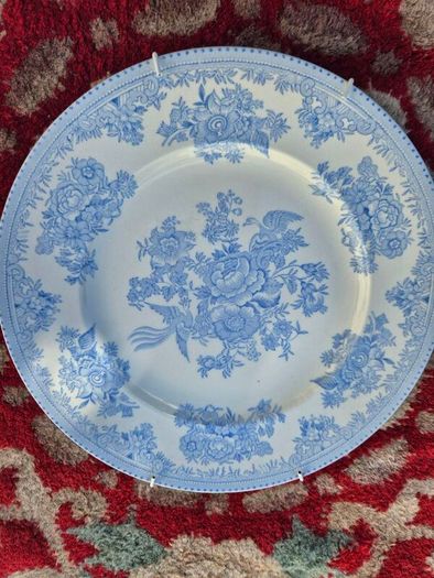 Vintage Burleigh Blue Asiatic Pheasants Plates (Set of 3)