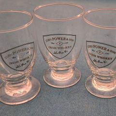 Powers Hot Whiskey glasses