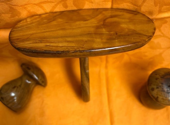 Vintage Mushroom shape salt and pepper shakers on stand