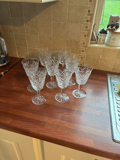 Waterford crystal wine glasses x8