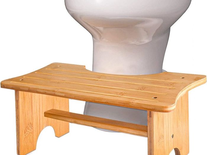 Bamboo Toilet Stool for Feets, Waterproof and Non-Slip Potty Squat Stool Seat Adult Kids, 40 x 20 cm Bathroom Compact One Step Toilet Squatting Stools for Potty Assistance, Toilet Posture