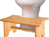 Bamboo Toilet Stool for Feets, Waterproof and Non-Slip Potty Squat Stool Seat Adult Kids, 40 x 20 cm Bathroom Compact One Step Toilet Squatting Stools for Potty Assistance, Toilet Posture