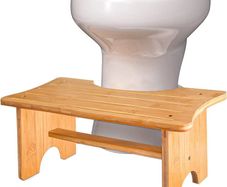 Bamboo Toilet Stool for Feets, Waterproof and Non-Slip Potty Squat Stool Seat Adult Kids, 40 x 20 cm Bathroom Compact One Step Toilet Squatting Stools for Potty Assistance, Toilet Posture