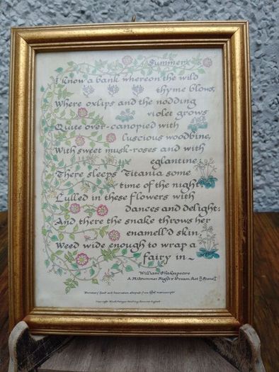 Vintage Calligraphy, Shakespeare