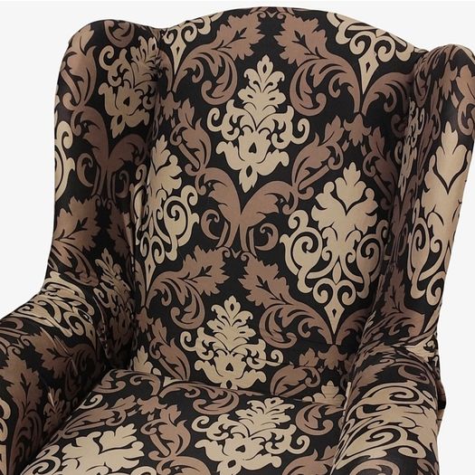 2 wing armchair covers black beige