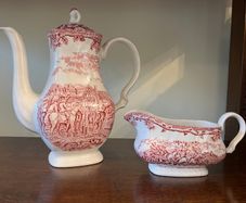 Vintage Myotts "Country Life" Coffee Pot and Creamer