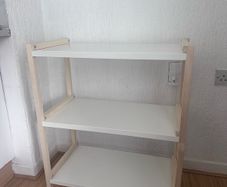 IKEA 3 Shelf Unit White and Birch