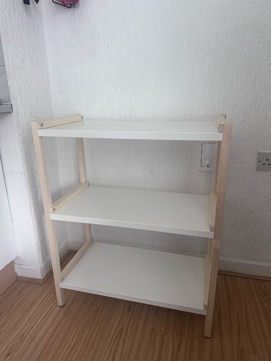 IKEA 3 Shelf Unit White and Birch