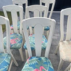 8 x solid wood chairs