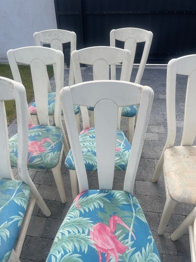 8 x solid wood chairs