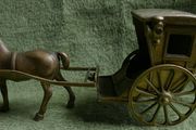 Vintage Large Brass Horse And Hackney Carriage