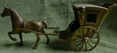 Vintage Large Brass Horse And Hackney Carriage