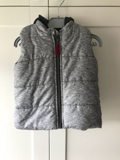 Grey bodywarmer / gilet with hood size 9-12 months - as new