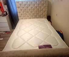 Diamond tuned double bed,beige & mattress