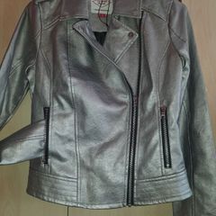 ladies / teens silver Lee Cooper biker jacket