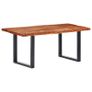 Dining Table with Live Edges Solid Acacia Wood 200 cm 6 cm Image 2