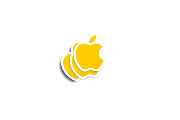 Apple Glossy Sticker 2-Pack in Yellow