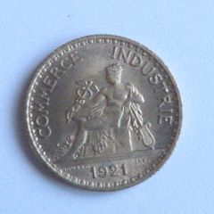 Excellent 1921 French franc