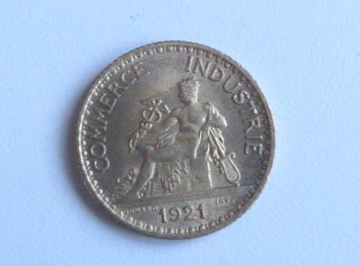 Excellent 1921 French franc