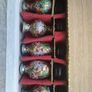 Chinese Cloisonne Vase Miniature Set Wood Base Stands Enamel Vtg Antique Image 2