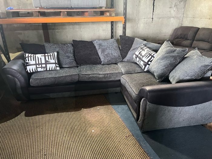 black/grey corner sofa couch