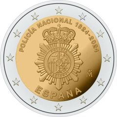 Spain 2 Euro Commemorative Coin 2024 - National Police Corps. Uncirculated.