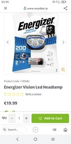 New sealed energizer led  Cycling head torch