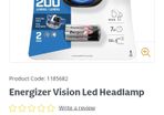New sealed energizer led  Cycling head torch