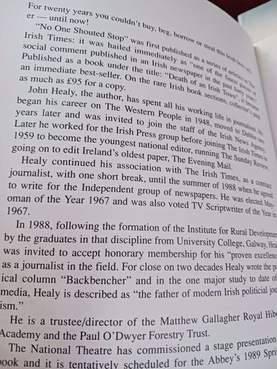 2 John Healy Books/ No One shouted stop,1988 & Healy,Reporter John Healy 1991
