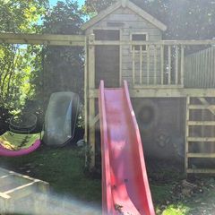 Wooden Playhouse with Slide & Climbing Frame