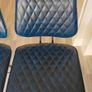 Faux Leather Swivel Navy Breakfast Bar Chairs Image 3