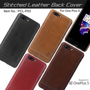 Pierre Cardin Genuine Leather Cover Hard Back Case For One Plus 5
