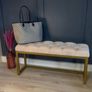 Metal bench with velvet seat 100x30 Image 3