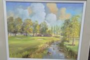 Original Signed Irish Golf Course Oil Painting Framed 50 x 60 cm