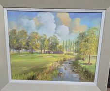 Original Signed Irish Golf Course Oil Painting Framed 50 x 60 cm
