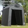 Outdoor Shelter with Vents, 3000mm Water Resistant Tent for Outside, Heavy Duty Shed for Motorcycle, Bike, Garden Storage, Foldable, Portable Garage, Gray Image 6