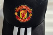 Manchester United adidas Black Three Stripe Crest Cap Excellent