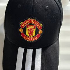 Manchester United adidas Black Three Stripe Crest Cap Excellent