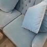 Blue velvet Dutch buttoned sofa immaculate condition Image 5