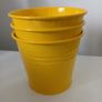 3 x yellow plant pots/tins Image 2