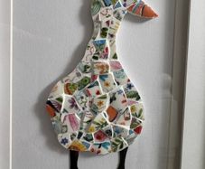 Handmade Framed Duck Pique Assiette Mosaic