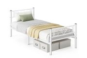 Metal Bed Frame, Single Bed Frame black or white