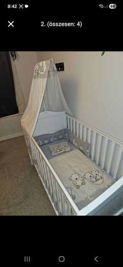 Baby baldachin, bedding set and hanging organizer