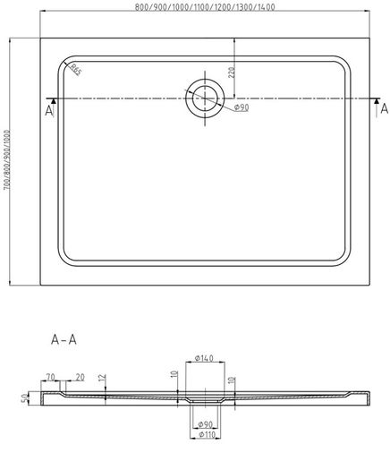 Shower Tray 1200x900