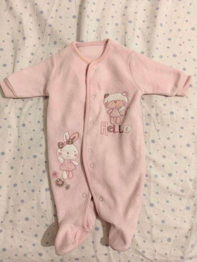 baby girl fleece pramsuit