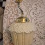Original cream leaf design glass original 1920s Art Deco ceiling light Image 10